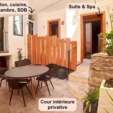 アパート The Ginkgo : Amazing Private Jacuzzi Built In Rock, 20m From The Beach, A/c, Wifi, Patio... コリウール